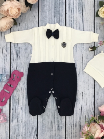 Купить оптом 273-Т.С. Комбинезон с шапкой, хлопок 100% интерлок, темно-синий 56,62 в Волгодонске