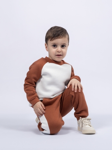 314-Ш. Свитшот + Штаны, шоколад, хлопок 65%, 35% ПЭ, 3-х нитка (начес) 80,86,92